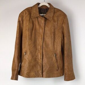 Vintage Women's Tan Leather Jacket